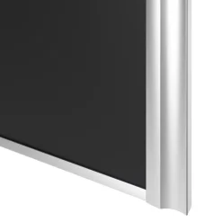 Porte de placard coulissante atelier noir mat profil gris GoodHome Arius H. 248,5 x L. 91.2 cm + amortisseurs