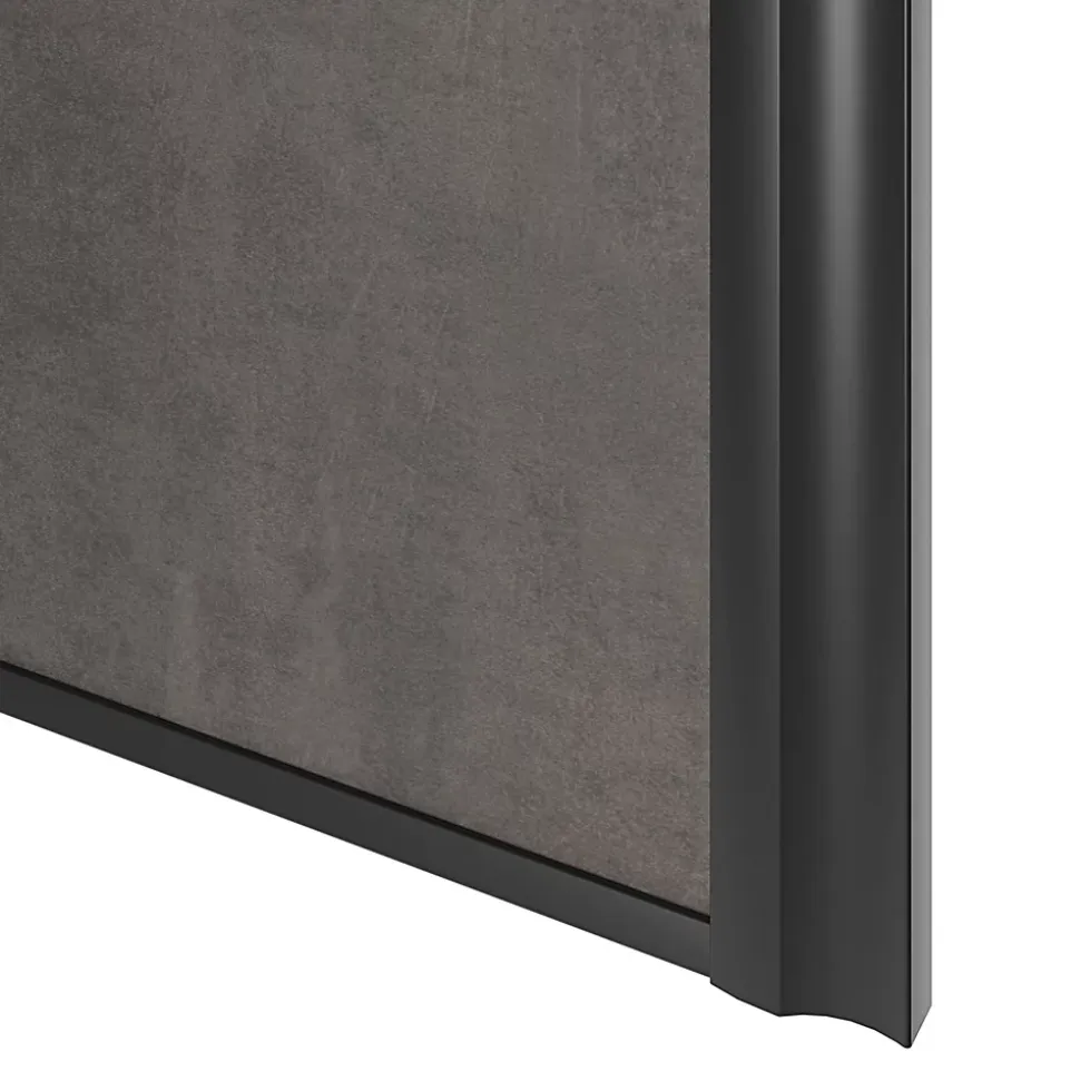 Porte de placard coulissante atelier gris antique profil noir GoodHome Arius H. 248,5 x L. 91.2 cm + amortisseurs