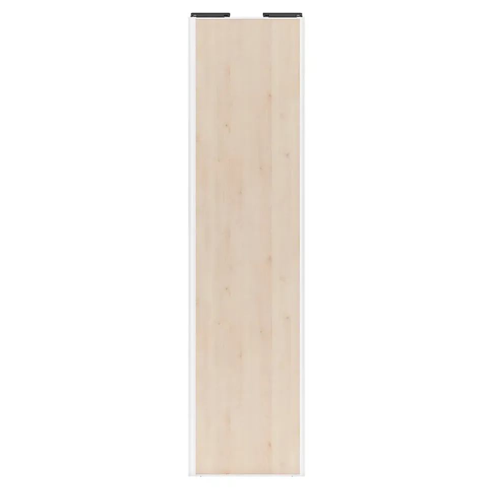 Porte de placard coulissante effet chêne clair profil blanc GoodHome Arius H. 248,5 x L. 62.2 cm + amortisseurs