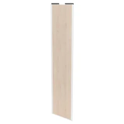 Porte de placard coulissante effet chêne clair profil blanc GoodHome Arius H. 248,5 x L. 62.2 cm + amortisseurs