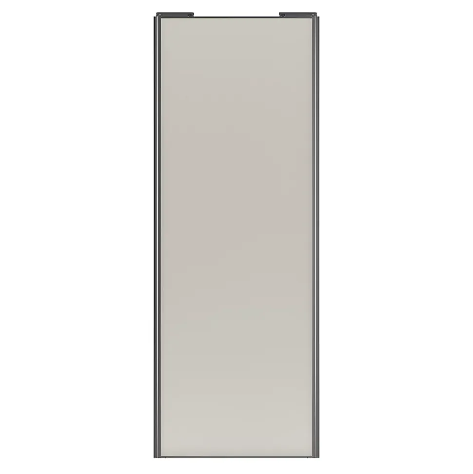 Porte de placard coulissante gris clair mat profil gris GoodHome Arius H. 248,5 x L. 92.2 cm + amortisseurs