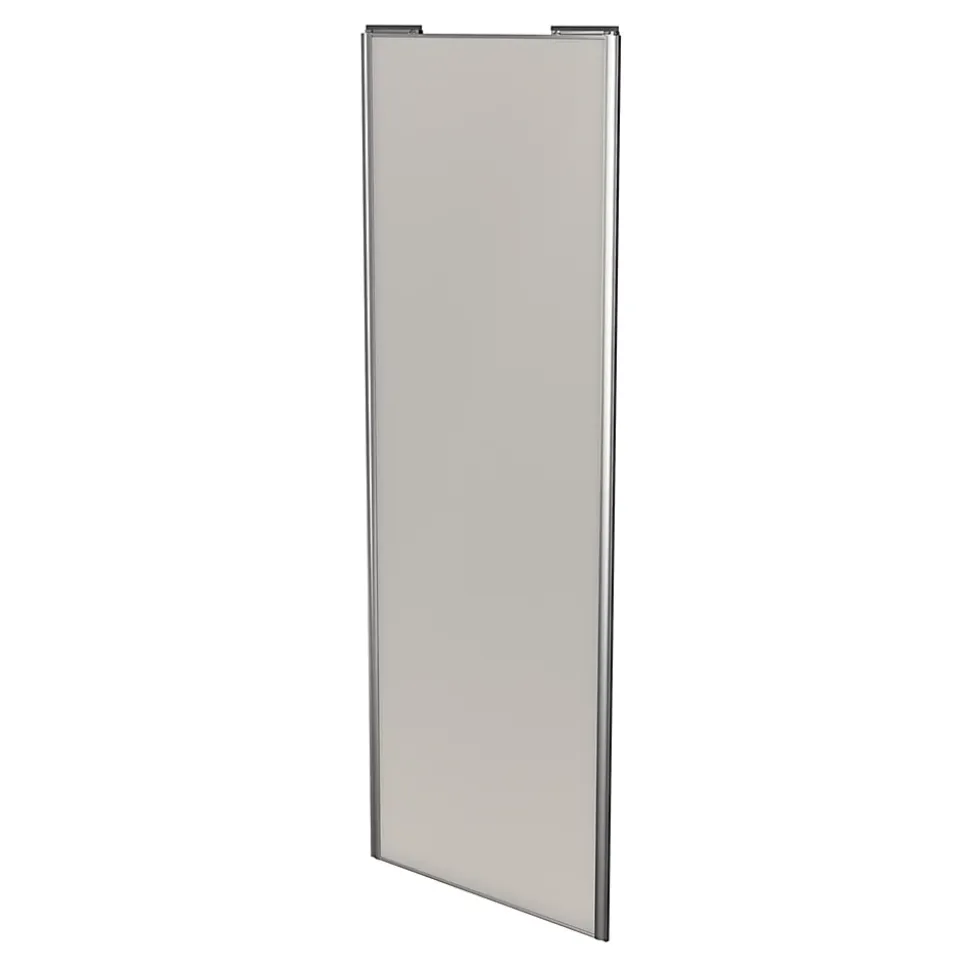 Porte de placard coulissante gris clair mat profil gris GoodHome Arius H. 248,5 x L. 92.2 cm + amortisseurs