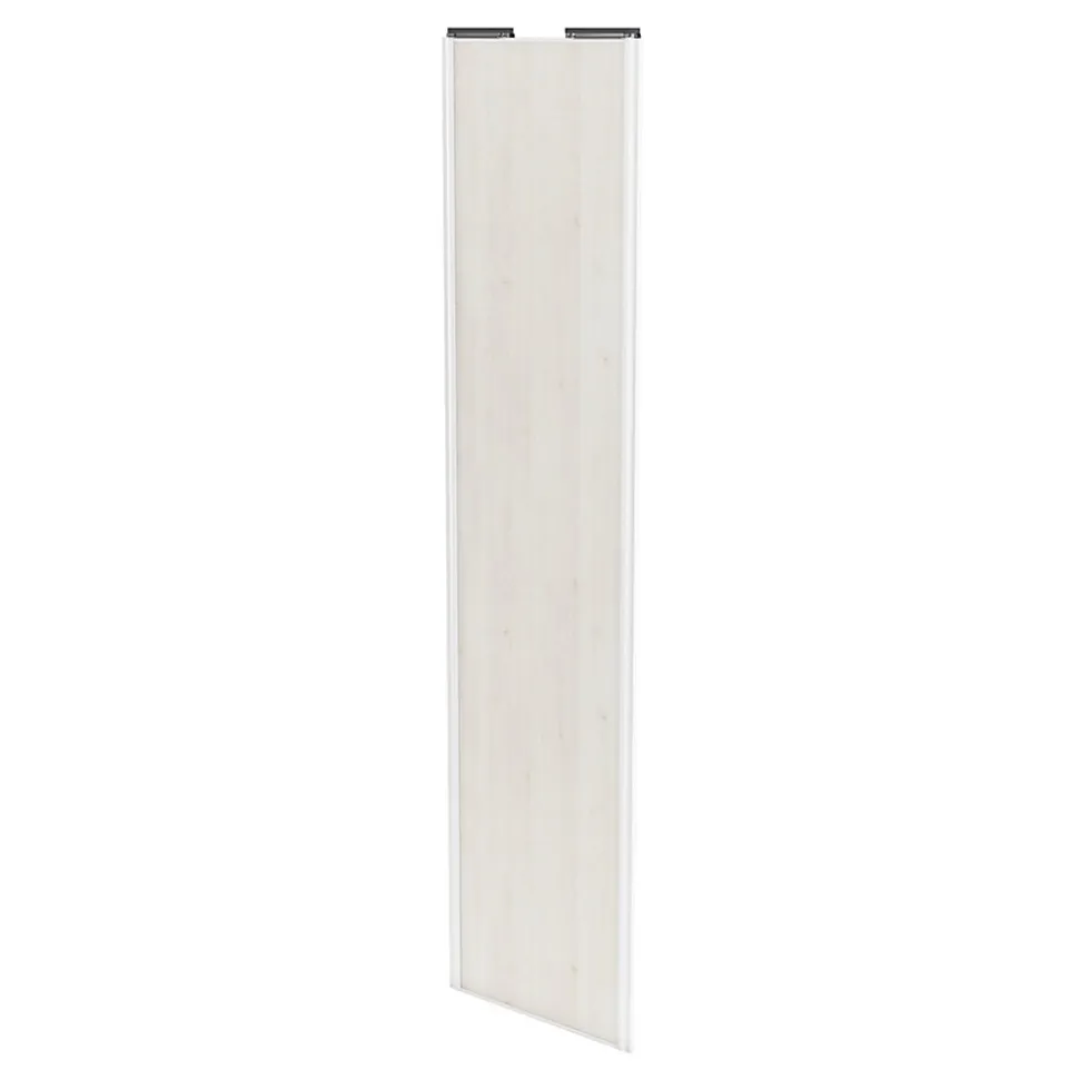 Porte de placard coulissante bois nordique profil blanc GoodHome Arius H. 248,5 x L. 62.2 cm + amortisseurs