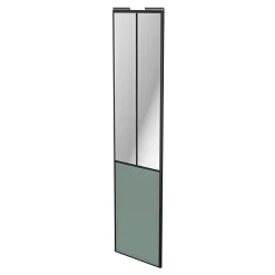 Porte de placard coulissante atelier vert de gris profil noir GoodHome Arius H. 248,5 x L. 61.2 cm + amortisseurs