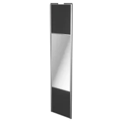 Porte de placard coulissante avec miroir anthracite profil gris GoodHome Arius H. 248,5 x L. 62.2 cm + amortisseurs