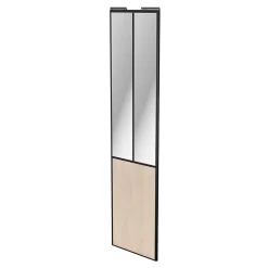 Porte de placard coulissante atelier effet chêne clair profil noir GoodHome Arius H. 248,5 x L. 61.2 cm + amortisseurs