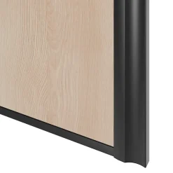 Porte de placard coulissante atelier effet chêne clair profil noir GoodHome Arius H. 248,5 x L. 61.2 cm + amortisseurs