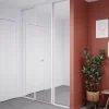 Porte de placard coulissante miroir profil blanc GoodHome Arius H. 248,5 x L. 62.2 cm + amortisseurs