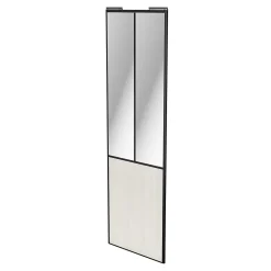 Porte de placard coulissante atelier bois nordique profil noir GoodHome Arius H. 248,5 x L. 76.2 cm + amortisseurs