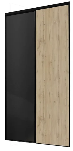 Porte de placard coulissante Optimum décor chêne et noir 180 x 250 cm vendue par 2