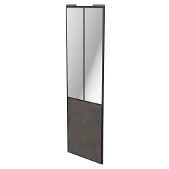 Porte de placard coulissante atelier gris antique profil noir GoodHome Arius H. 248,5 x L. 76.2 cm + amortisseurs