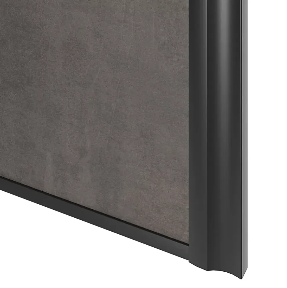 Porte de placard coulissante atelier gris antique profil noir GoodHome Arius H. 248,5 x L. 76.2 cm + amortisseurs