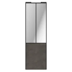 Porte de placard coulissante atelier gris antique profil noir GoodHome Arius H. 248,5 x L. 76.2 cm + amortisseurs