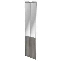 Porte de placard coulissante atelier effet chêne grisé profil gris GoodHome Arius H. 248,5 x L. 61.2 cm + amortisseurs