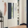 Porte de placard coulissante vendue par 2 avec miroir Optimum blanc veiné H. 250 x L. 120 cm