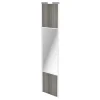 Porte de placard coulissante avec miroir effet chêne grisé profil blanc GoodHome Arius H. 248,5 x L. 62.2 cm + amortisseurs