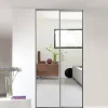 Porte miroir de placard coulissantes H. 250 cm cadre acier gris vendue par 2