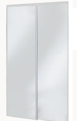 Porte miroir de placard coulissantes H. 250 cm cadre acier gris vendue par 2