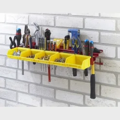 Porte outils en tôle d'acier Mottez pour 50 outils + 5 bacs en plastique L.58 x l.15 x H.9 cm