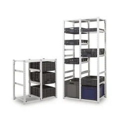 Porte-Bacs Norme Europe kit suivant H. 2000 mm pour bacs 600 x 400 mm
