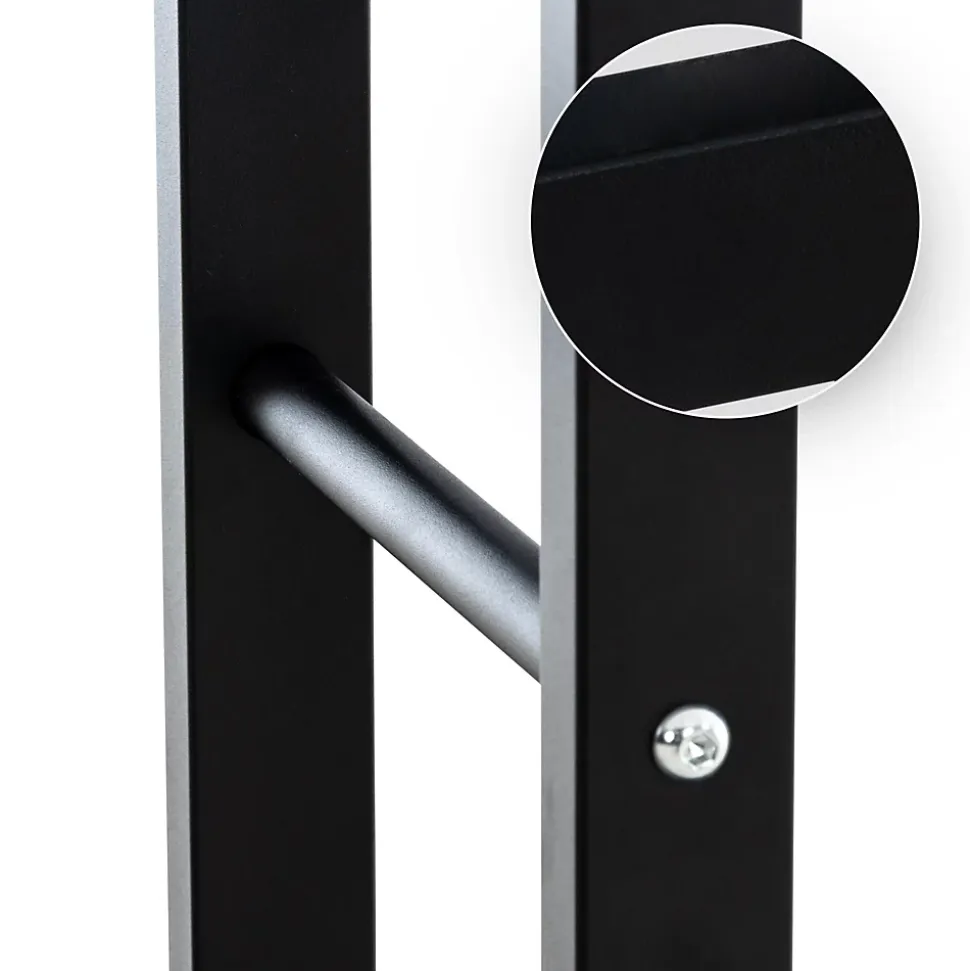Porte-bûches Keri à roulettes, étagère à bois métal noir, rangement bois de chauffage Noir/25x100x100cm