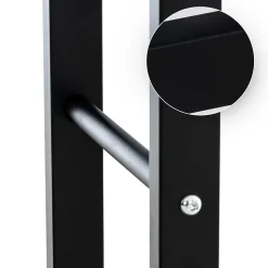 Porte-bûches Keri à roulettes, étagère à bois métal noir, rangement bois de chauffage Noir/25x80x125cm