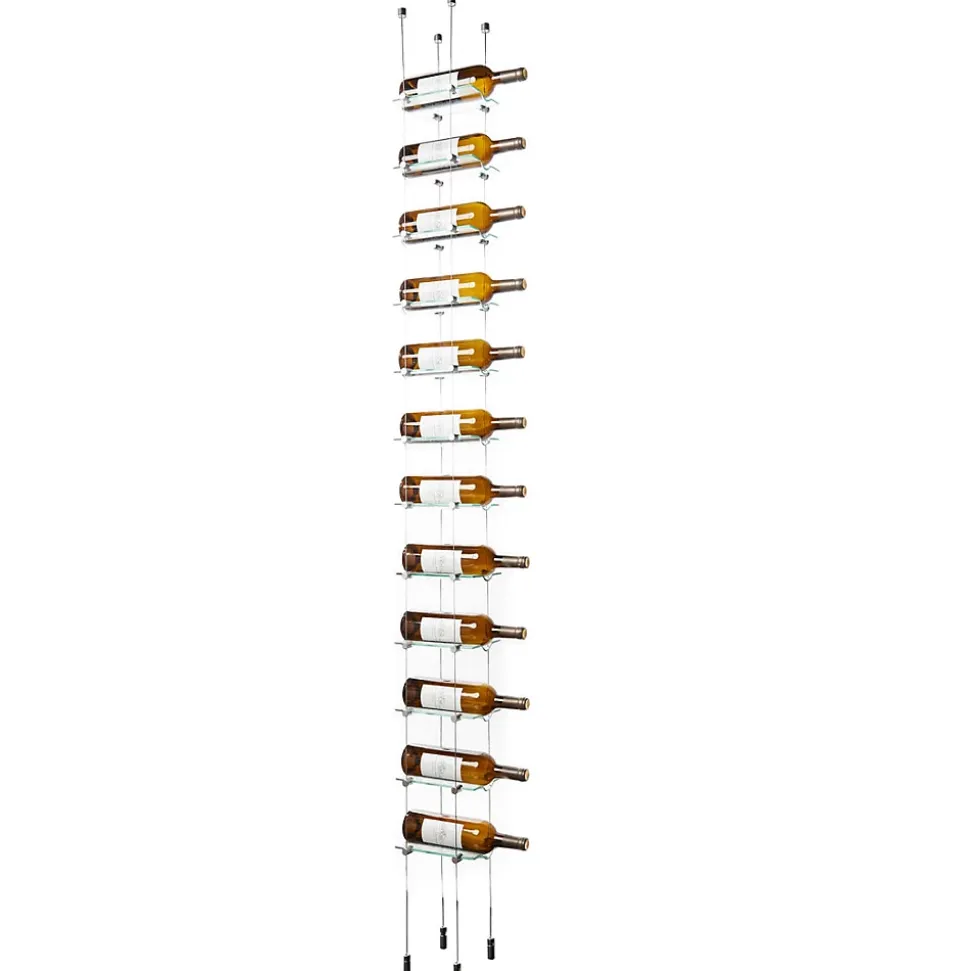 Porte-bouteille de vin suspendus Kit 12 bouteilles Chrome