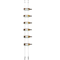 Porte-bouteille de vin suspendues Kit doré 6 bouteilles