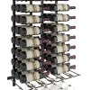 Porte-Bouteille et verres kit mural pour 54 bouteilles noir