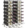 Porte-Bouteille et verres kit mural pour 54 bouteilles Nickel brossé