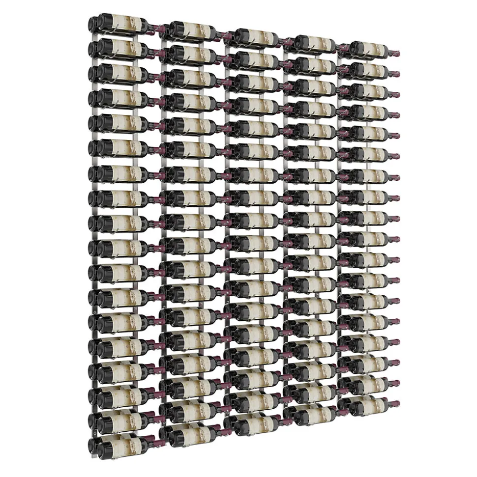 Porte-Bouteille kit mural pour 180 bouteilles Nickel brossé