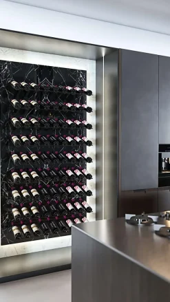 Porte-Bouteille kit mural pour 81 bouteilles noir