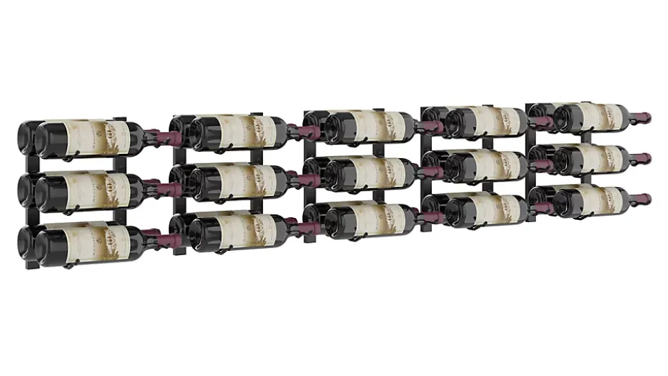 Porte-Bouteille kit mural pour 30 bouteilles noir