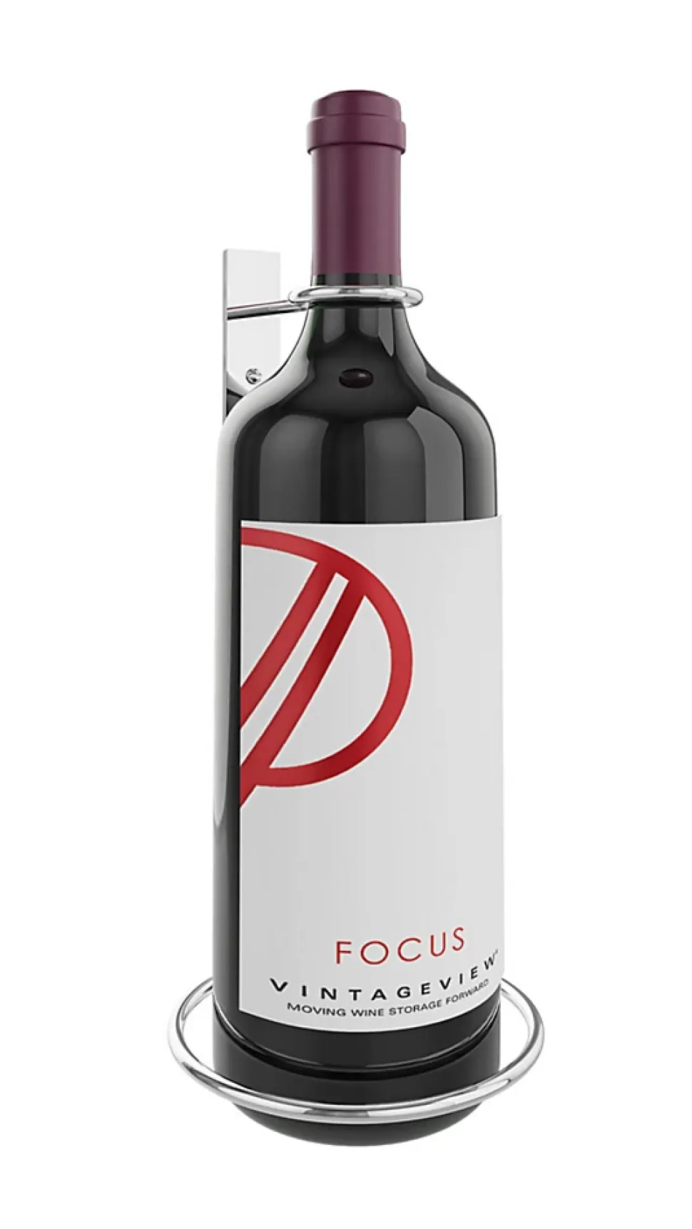 Porte-bouteille vertical pour une bouteille de vin Chrome