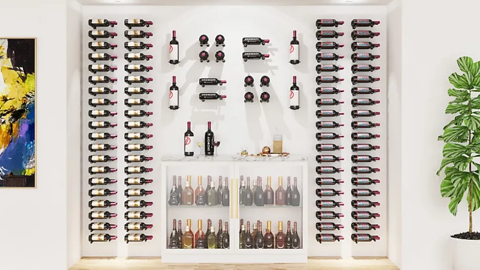Porte-bouteille vertical pour une bouteille de vin noir