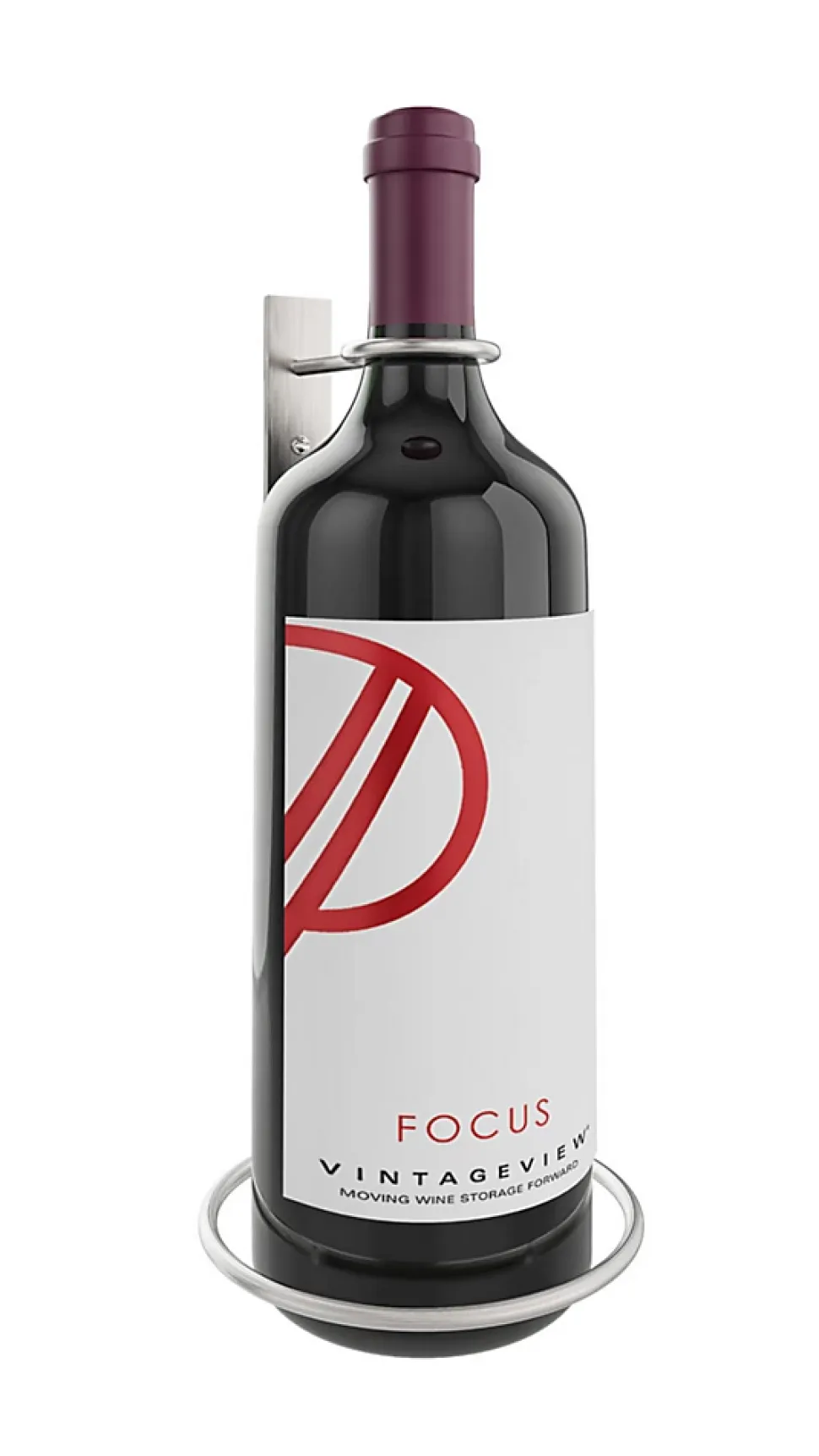 Porte-bouteille vertical pour une bouteille de vin nickel brossé