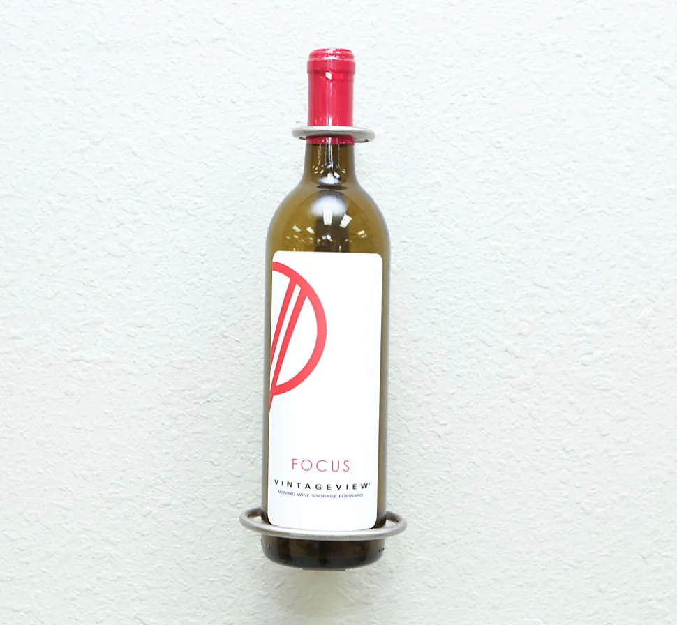 Porte-bouteille vertical pour une bouteille de vin nickel brossé