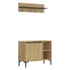Porte-chaussures et manteaux Roka 68,5x90x35 Panneau de particules PVC Chêne clair Gris Foncé Moderne SET 2 pcss