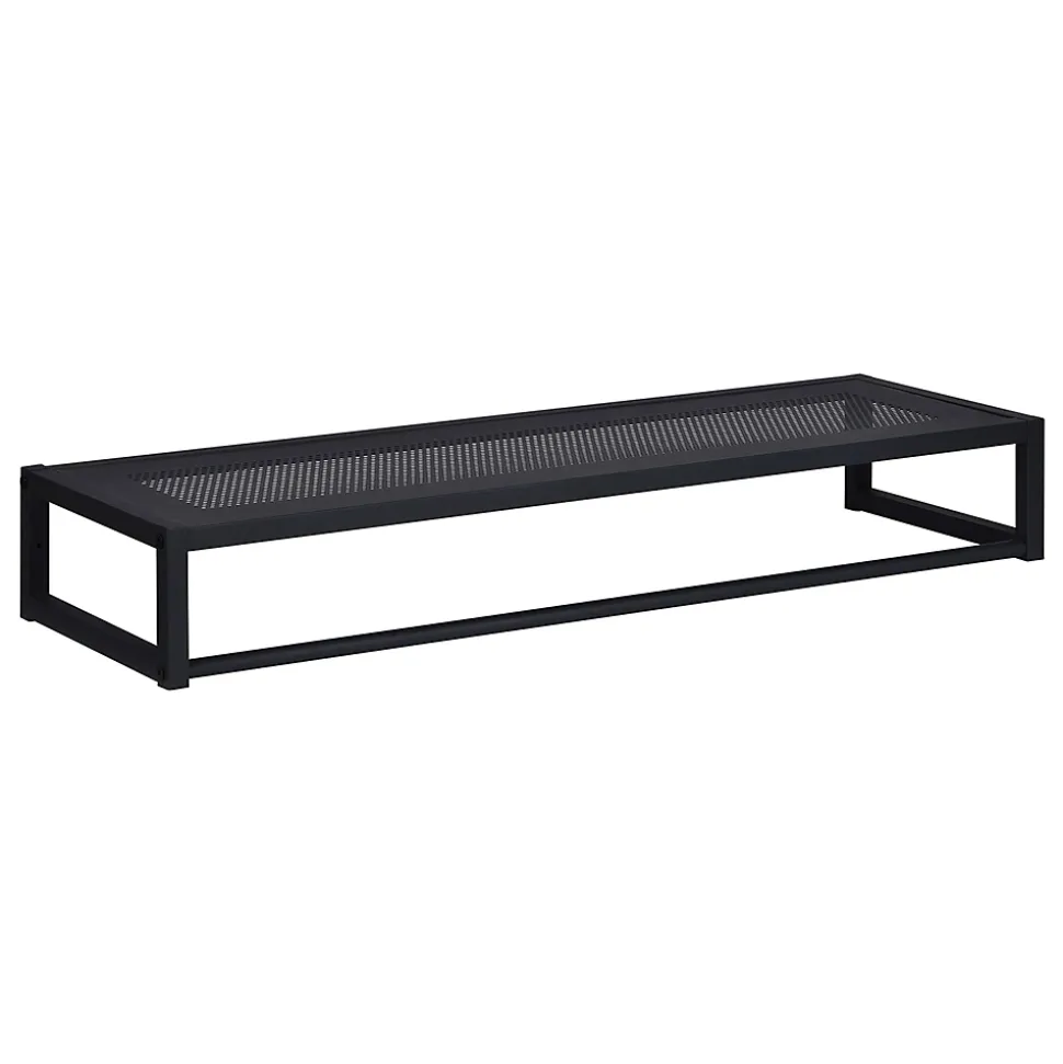 Porte-manteau mural avec étagère et penderie en métal noir L. 90 cm Homesight Grif