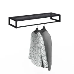 Porte-manteau mural avec étagère et penderie en métal noir L. 90 cm Homesight Grif