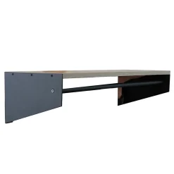 Porte-manteau mural avec étagère et penderie en métal noir et effet bois L. 90 cm Homesight Steff