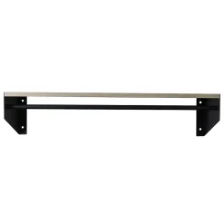 Porte-manteau mural avec étagère et penderie en métal noir et effet bois L. 90 cm Homesight Steff