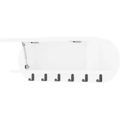 Portemanteau Terry, Portemanteau, Porte-vêtements polyvalent, Cintre mural, 84x16 h29 cm, Blanc
