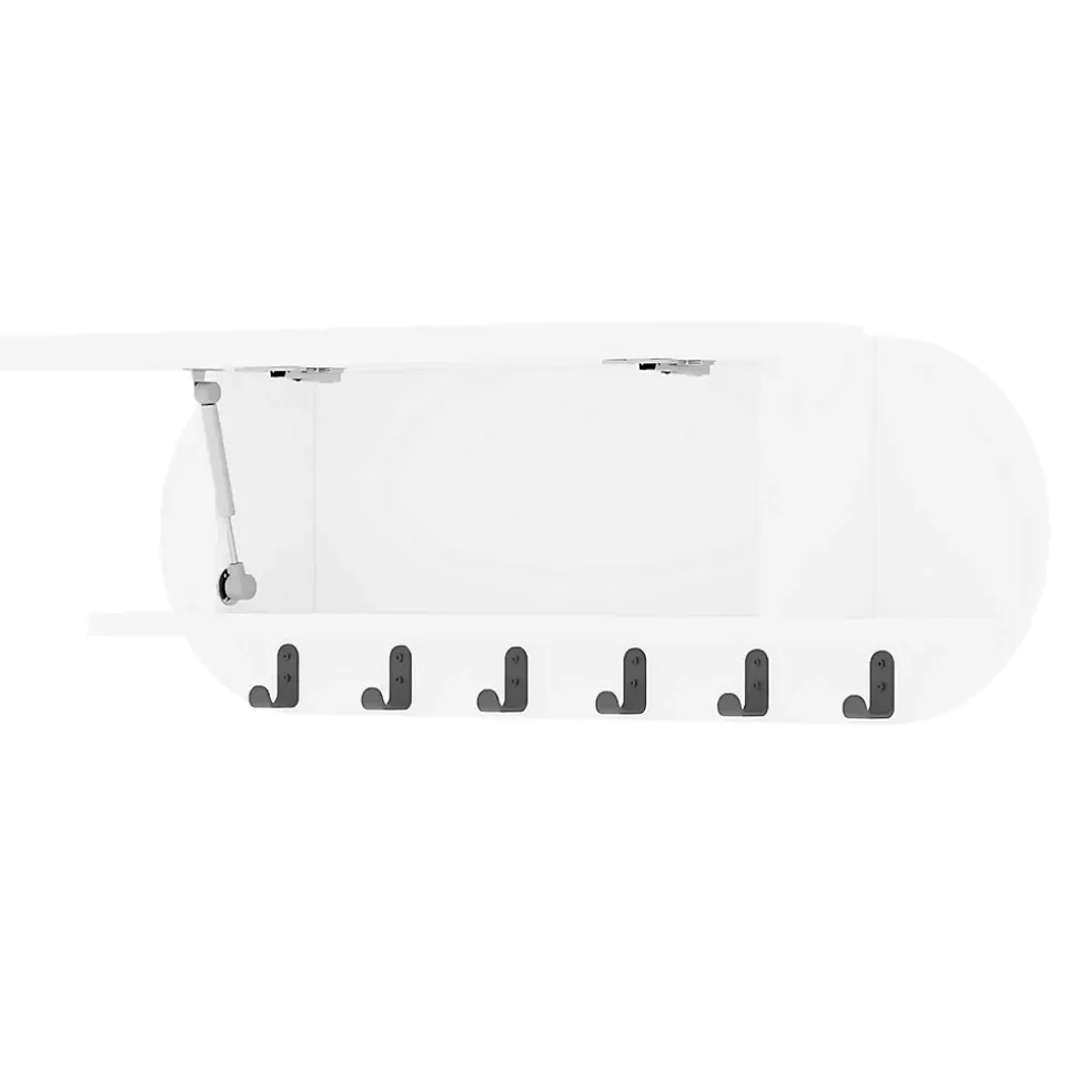 Portemanteau Terry, Portemanteau, Porte-vêtements polyvalent, Cintre mural, 84x16 h29 cm, Blanc