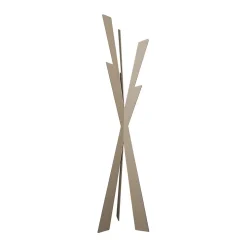 Porte-manteau Zeus 40x177 cm en fer beige Design contemporain élégant Autonome pour entrée, chambre ou bureau Fabriqué en Italie