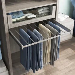 Porte-pantalons coulissant en acier gris 8 barres GoodHome Atomia L.71,4 x P. 51 cm