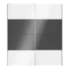 Portes de placard coulissantes 2 vantaux panneaux blancs brillants et anthracite brillants GoodHome Atomia H. 225 x L. 200 x ép. 5,5 cm