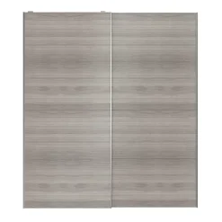 Portes de placard coulissantes 2 vantaux panneaux effet chêne grisé GoodHome Atomia H. 225 x L. 200 x ép. 5,5 cm