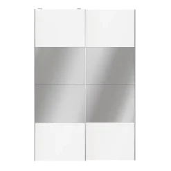 Portes de placard coulissantes 2 vantaux panneaux blancs et miroir GoodHome Atomia H. 225 x L. 150 x ép. 5,5 cm