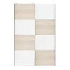 Portes de placard coulissantes 2 vantaux panneaux blancs et effet chêne GoodHome Atomia H. 225 x L. 150 x ép. 5,5 cm